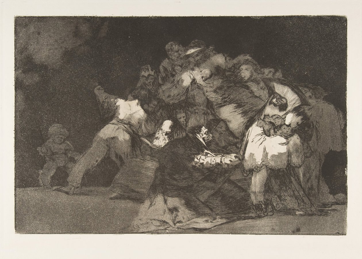 Ilustração 9 dos Disparates: General folly, ca. 1816-23 publicado em 1864. de Francisco de Goya