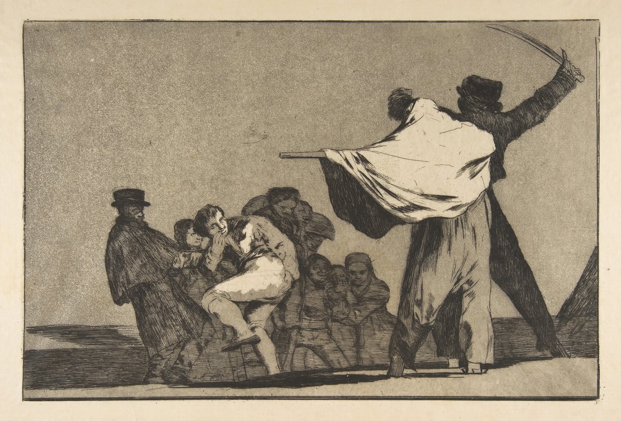 Ilustração A dos Disparates: Folly Known, ca. 1816-23 publicado antes de 1877. de Francisco de Goya