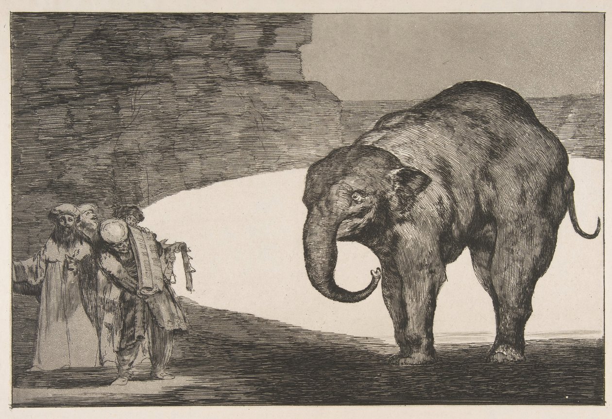 Placa C dos Disparates: Animal Folly, ca. 1816-23 publicado antes de 1877. de Francisco de Goya