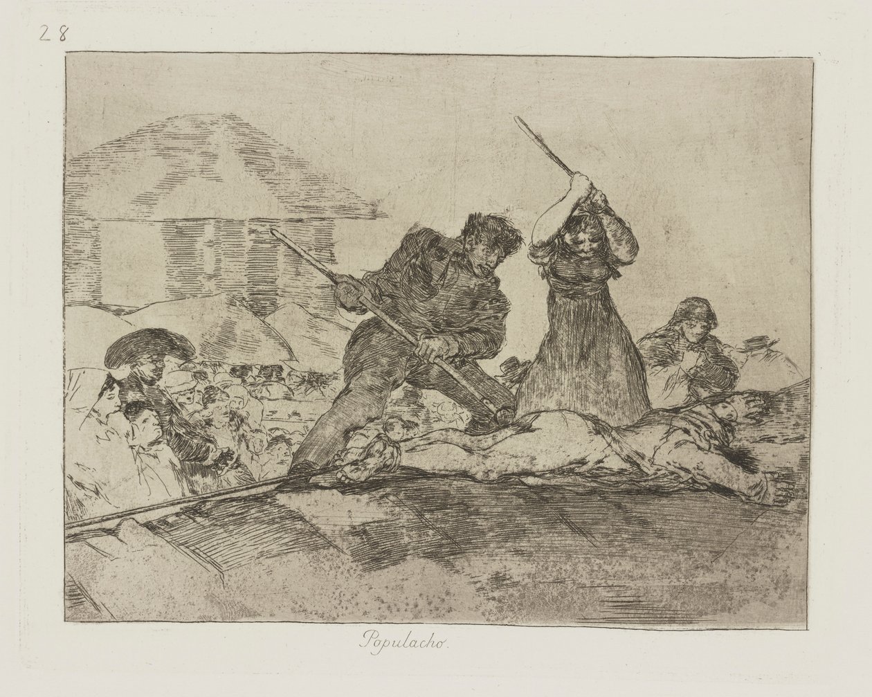 População. (Rabble.), pl. 28 da série Os Desastres da Guerra de Francisco de Goya