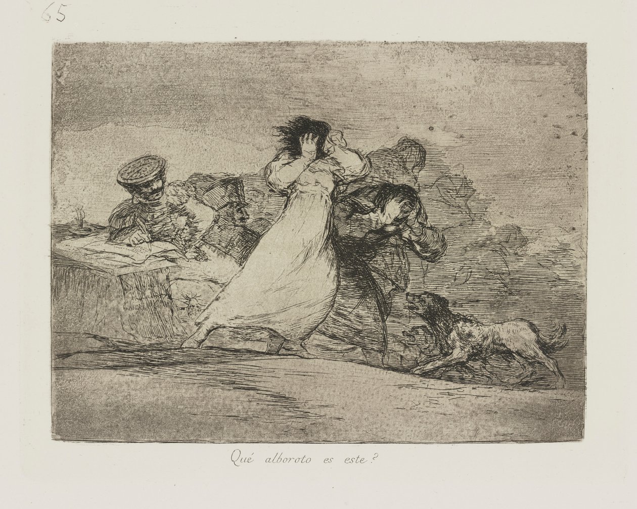 Qu? alboroto es este? (O que é este Hubbub?), pl. 65 da série Los desastres de la guerra (Os Desastres da Guerra) de Francisco de Goya