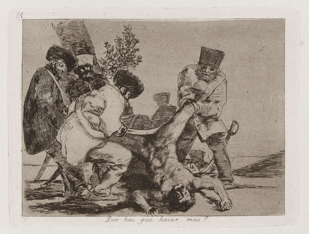 O que [sic] há para fazer mais? (O que mais pode ser feito?), Placa 33 de Os Desastres da Guerra de Francisco de Goya