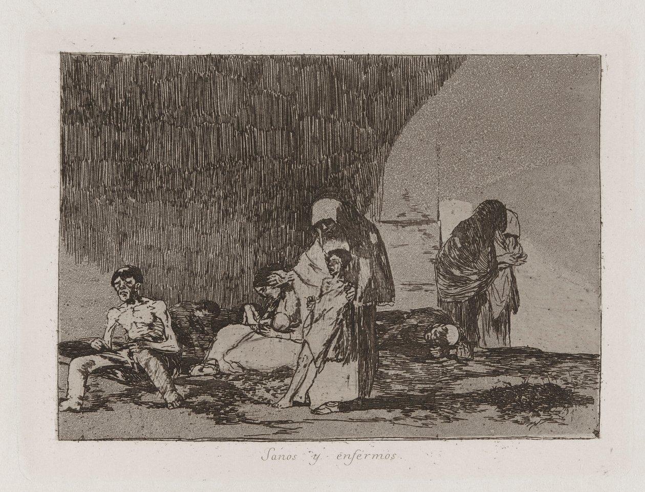 Os Saudáveis ​​e os Doentes, Placa 57 de Os Desastres da Guerra de Francisco de Goya