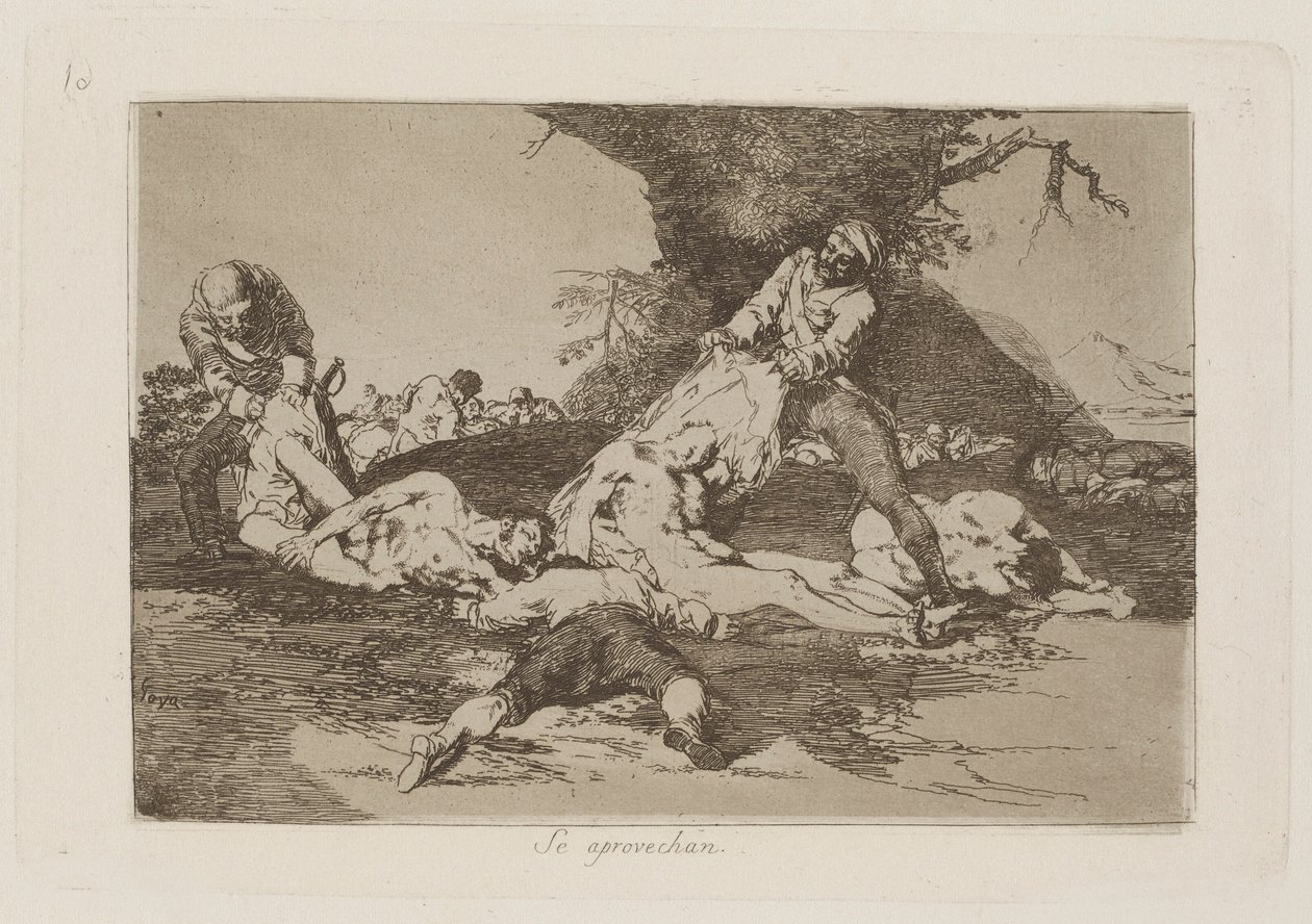 Se aprovechan (They Make Use of Them), pl. 16 da série Los desastres de la guerra (The Disasters of War) de Francisco de Goya