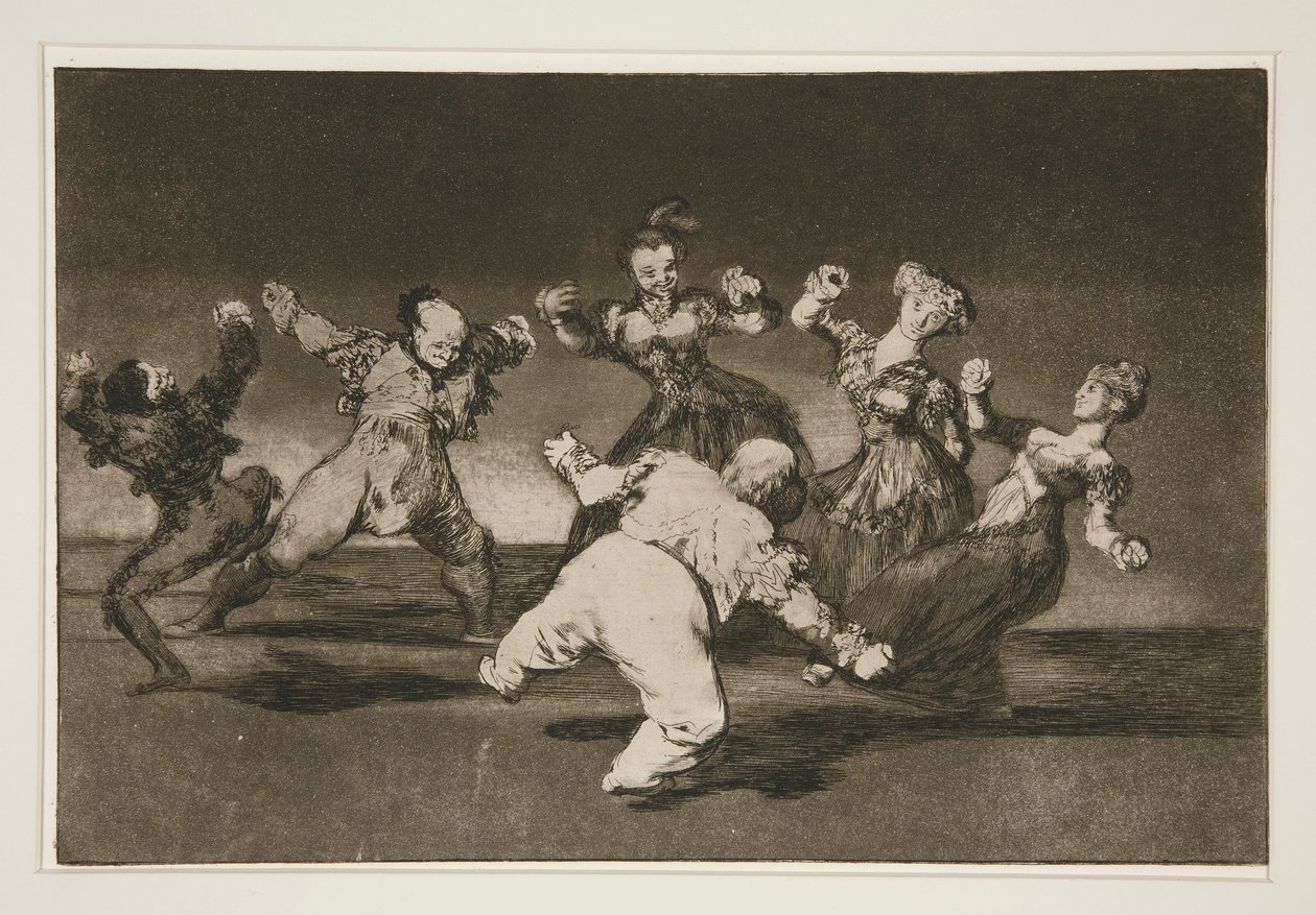 Si Marina bayl? (Se Marion Dança, então Ela Tem de Tirar as Consequências), pl. 12 da série Los proverbios de Francisco de Goya