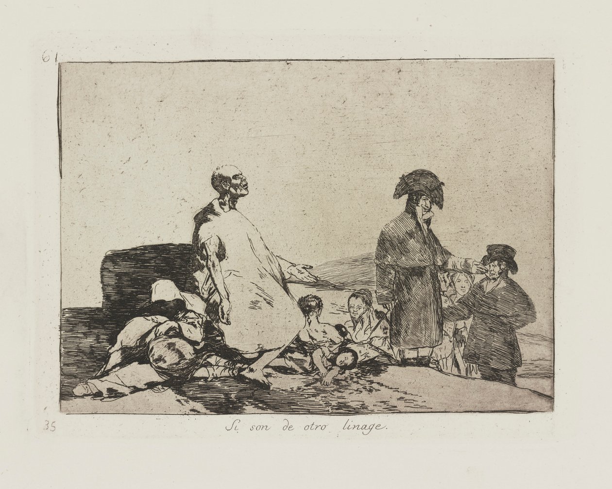 Se eles são de outra linhagem. (Talvez sejam de outra raça.), pl. 61 da série Os Desastres da Guerra de Francisco de Goya