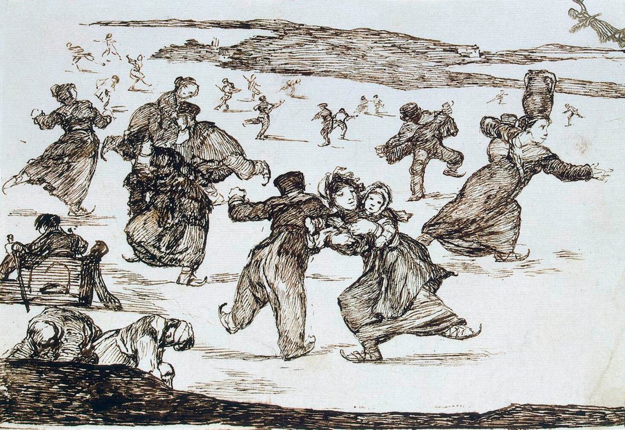 Patinadores, entre 1812 e 1823. de Francisco de Goya