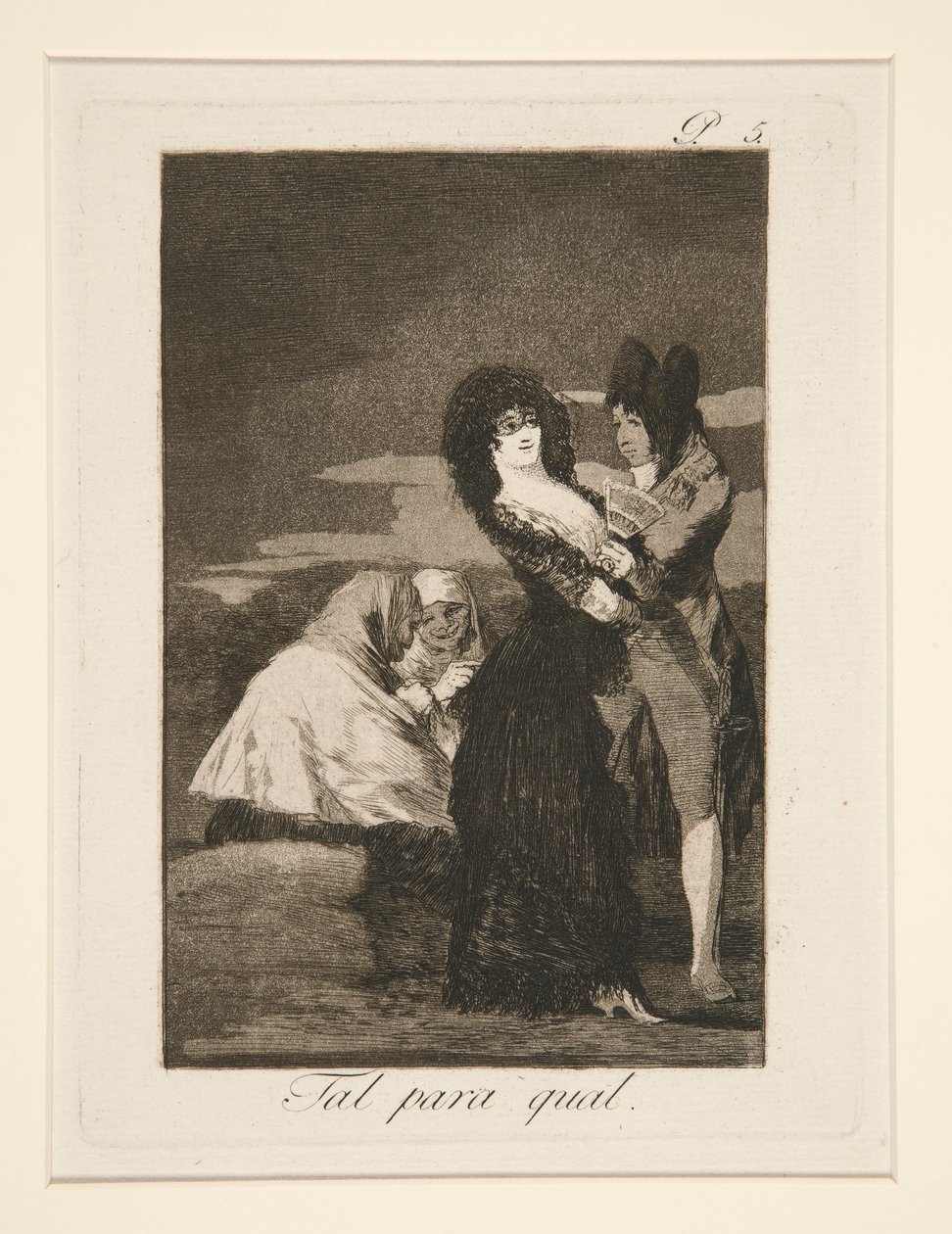 Tal para qual (Dois de um Tipo), pl. 5 de Los caprichos de Francisco de Goya