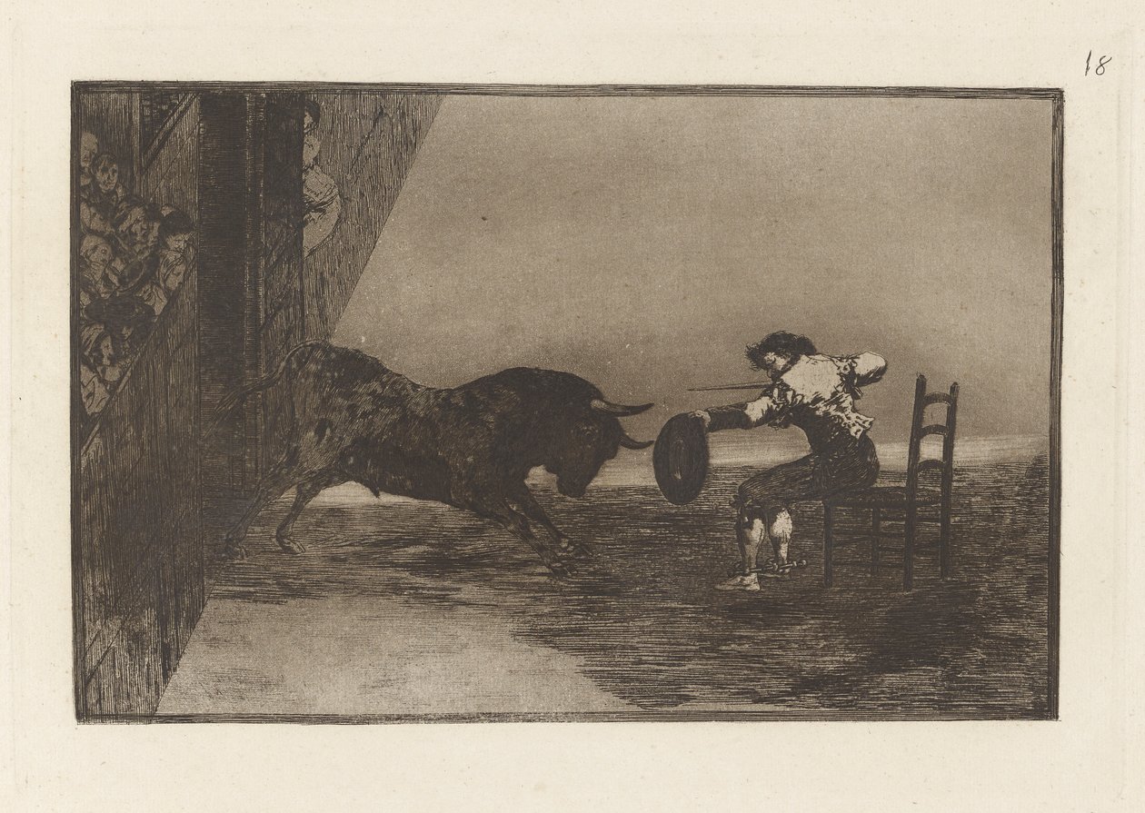 Temeridad de Martincho en la plaza de Zaragoza (A Ousadia de Martincho no Anel de Saragoça), Placa 18 de La tauromaquia de Francisco de Goya