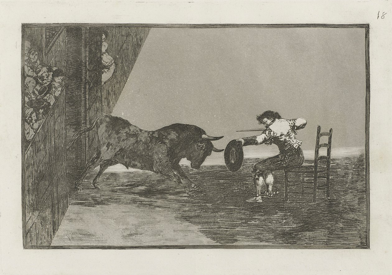 Temeridad de Martincho en la plaza de Zaragoza (A Ousadia de Martincho no Anel de Saragoça), Placa 18 de La tauromaquia de Francisco de Goya