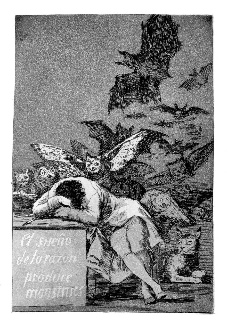 O sono da razão produz monstros, 1799 de Francisco de Goya