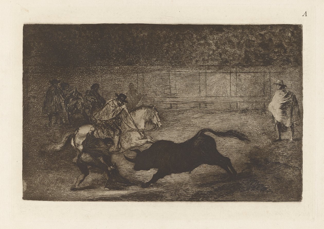 Um cavaleiro espanhol esmagando de Francisco de Goya