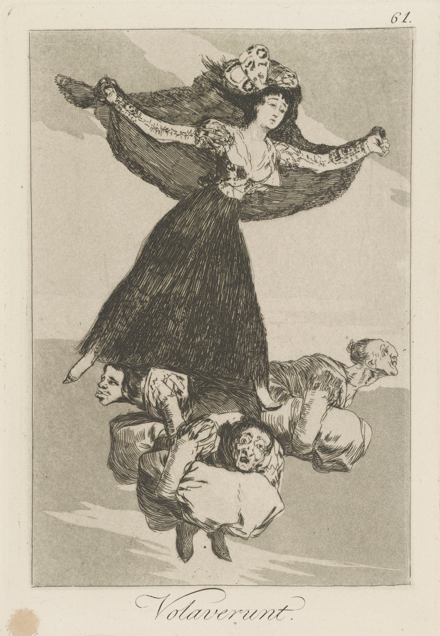 Volaverunt. (Eles Voaram.), pl. 61 da série Los caprichos de Francisco de Goya