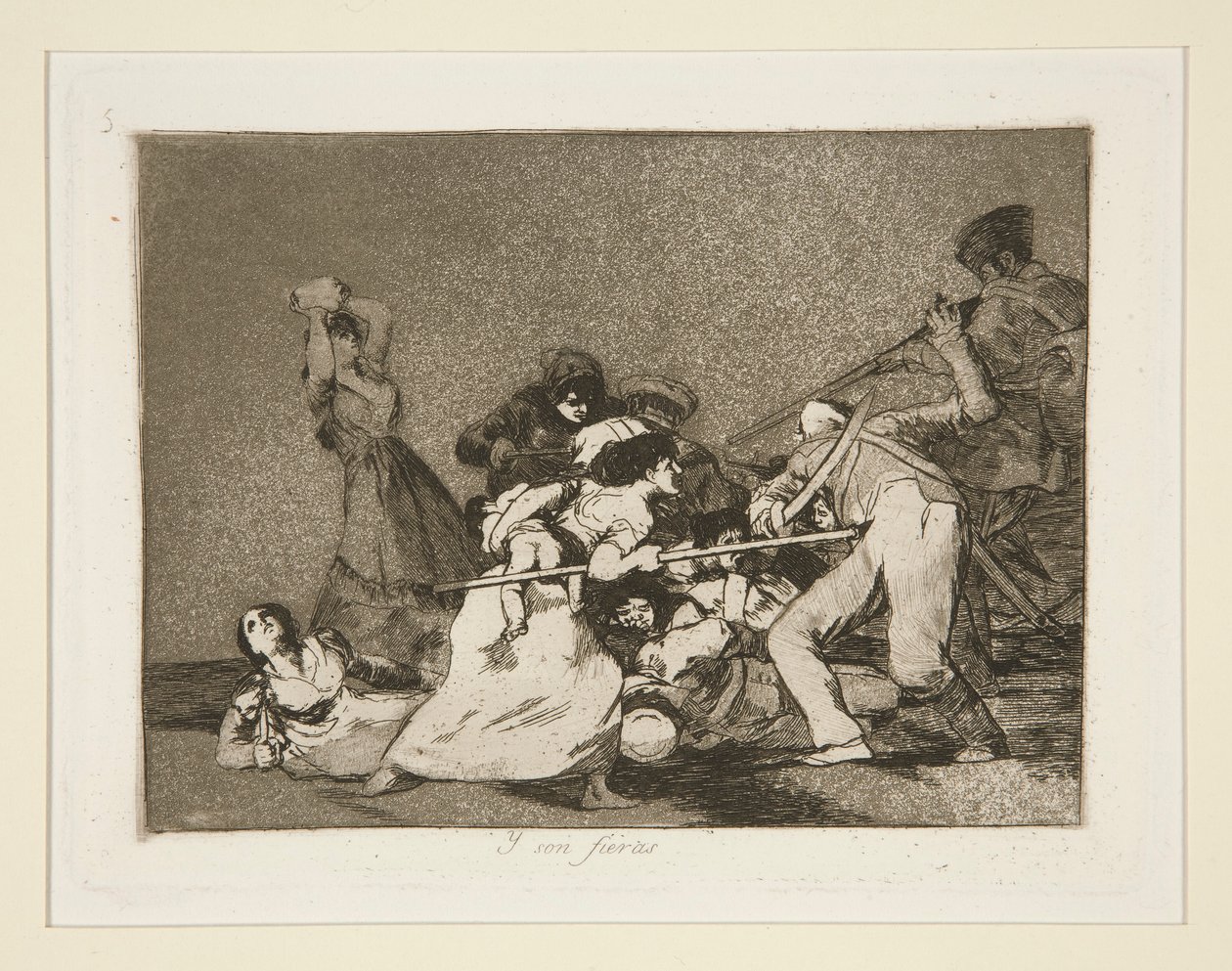 Y son fieras (And They Are Like Wild Beasts), pl. 5 from Los desastres de la guerra (The Disasters of War) de Francisco de Goya