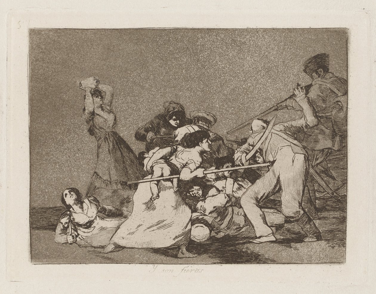 Y son fieras (And They Are Like Wild Beasts), pl. 5 da série Los desastres de la guerra (The Disasters of War) de Francisco de Goya