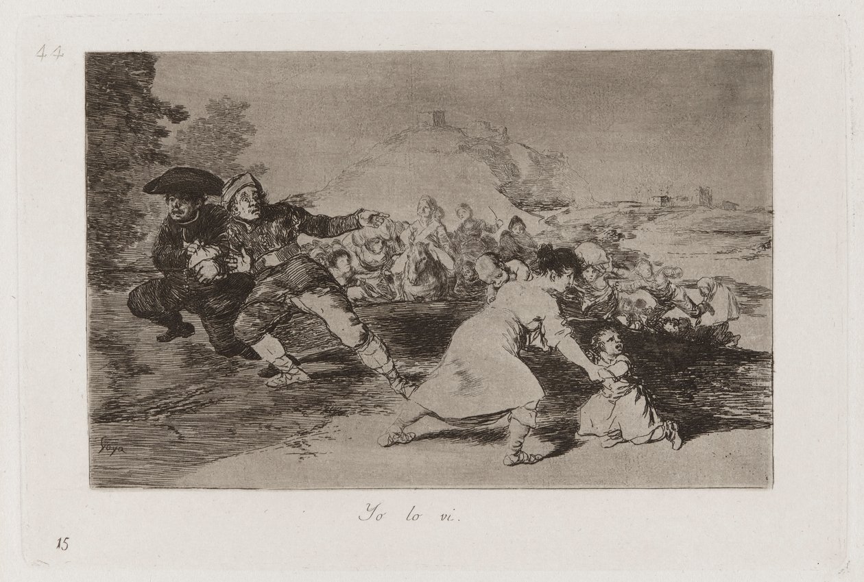 Yo lo vi (Eu vi), Placa 44 de Los desastres de la guerra (Os Desastres da Guerra) de Francisco de Goya