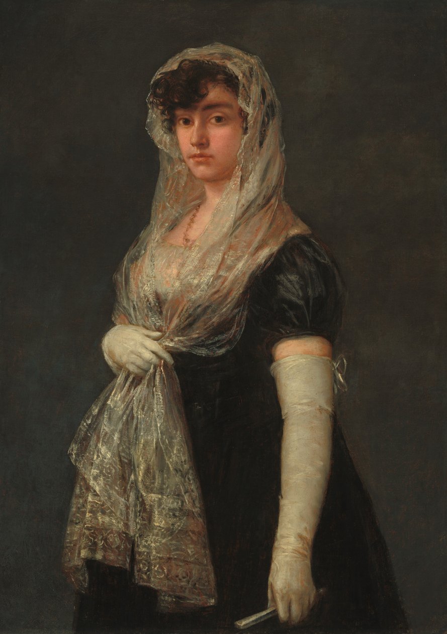 Jovem senhora vestindo uma mantilha e Basquina, c. 18001805. de Francisco de Goya