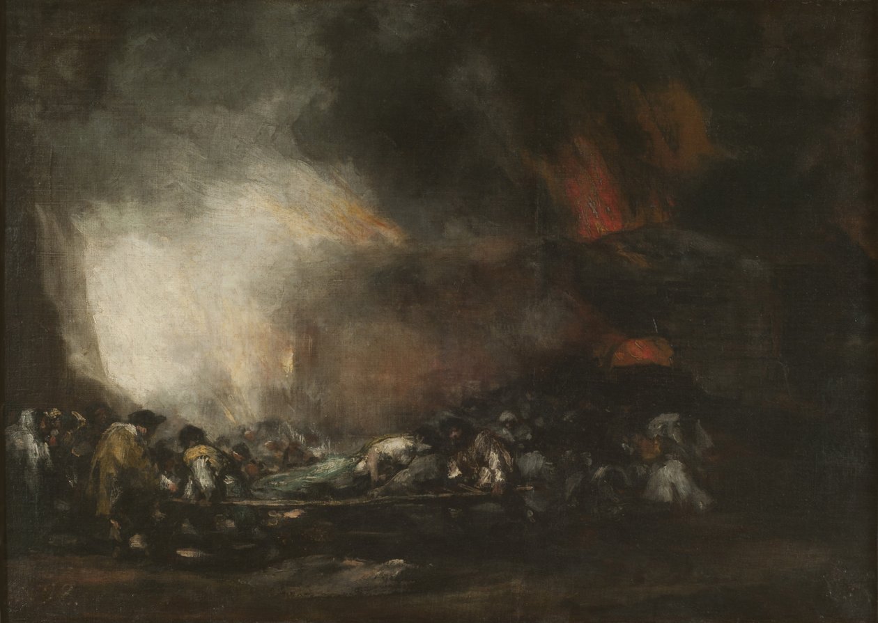 Incêndio hospitalar, c. 1810. de Francisco Goya de