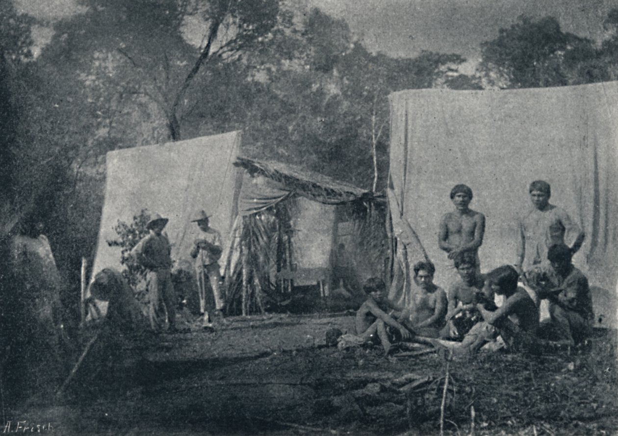 Guaranys visitando um Acampamento, 1895 de Francisco Henszler