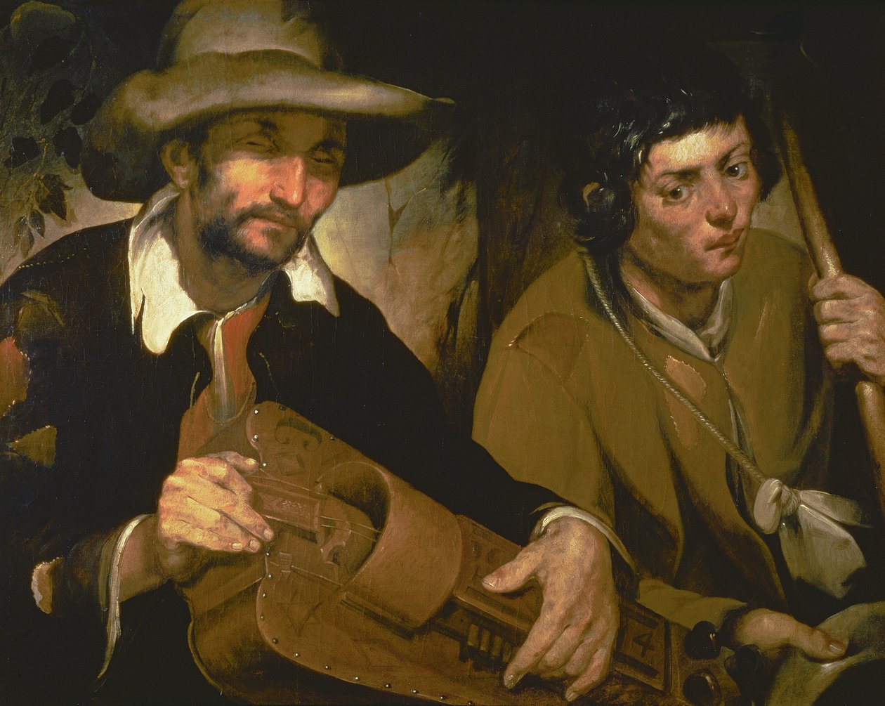 O jogador cego do Hurdy-Gurdy, c.1640 de Francisco Herrera