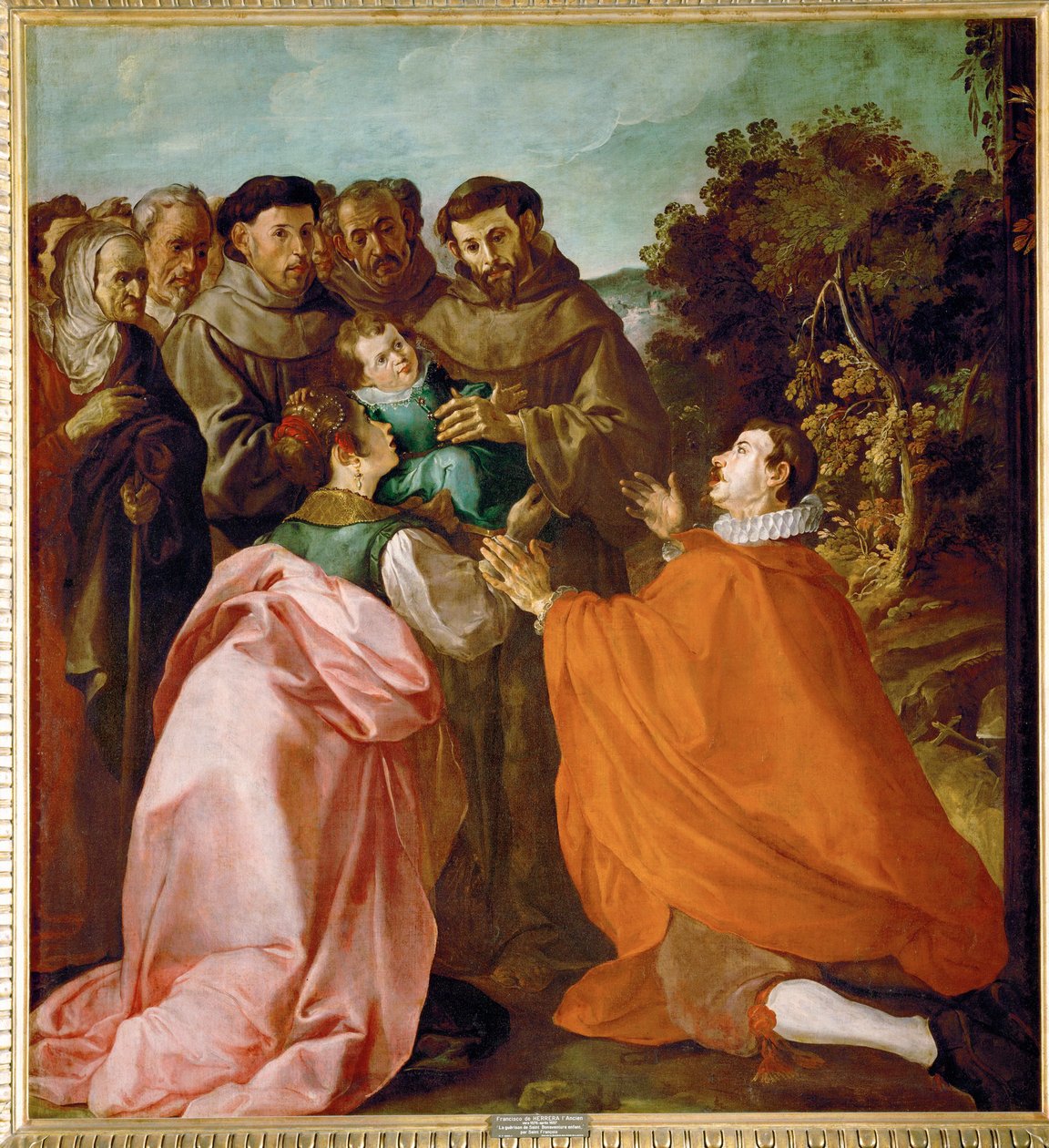 A criança Bonaventura curada por São Francisco ... de Francisco Herrera