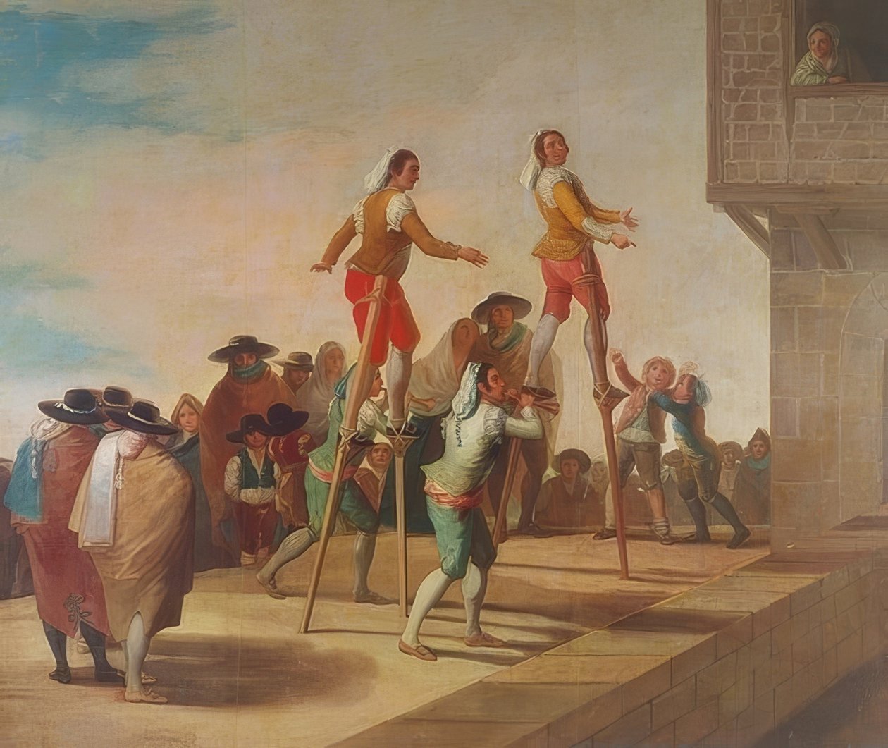 Os palafitas (Los Zancos). 1791-92 de Francisco de Goya