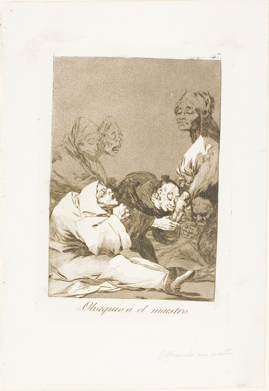 Um presente para o mestre, placa 47 de Los Caprichos de Francisco Jose de Goya y Lucientes
