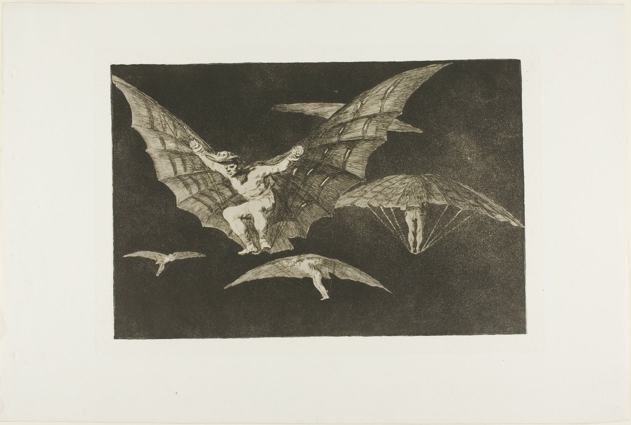 A Way of Flying, from Disparates, publicado como placa 13 em Los Proverbios (Provérbios) de Francisco Jose de Goya y Lucientes