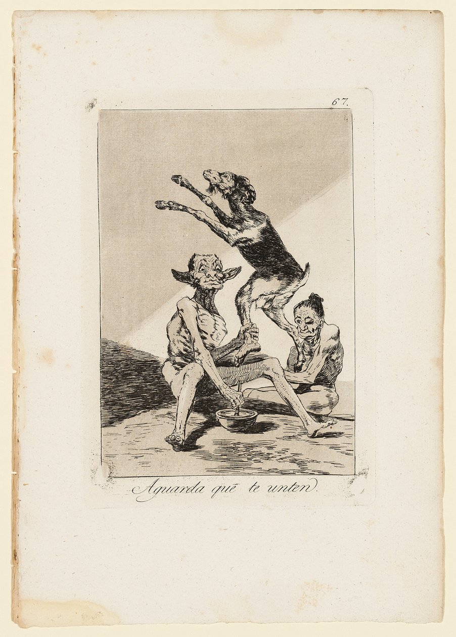 Espere você ser ungido, prato de "Los Caprichos", 1799 de Francisco de Goya