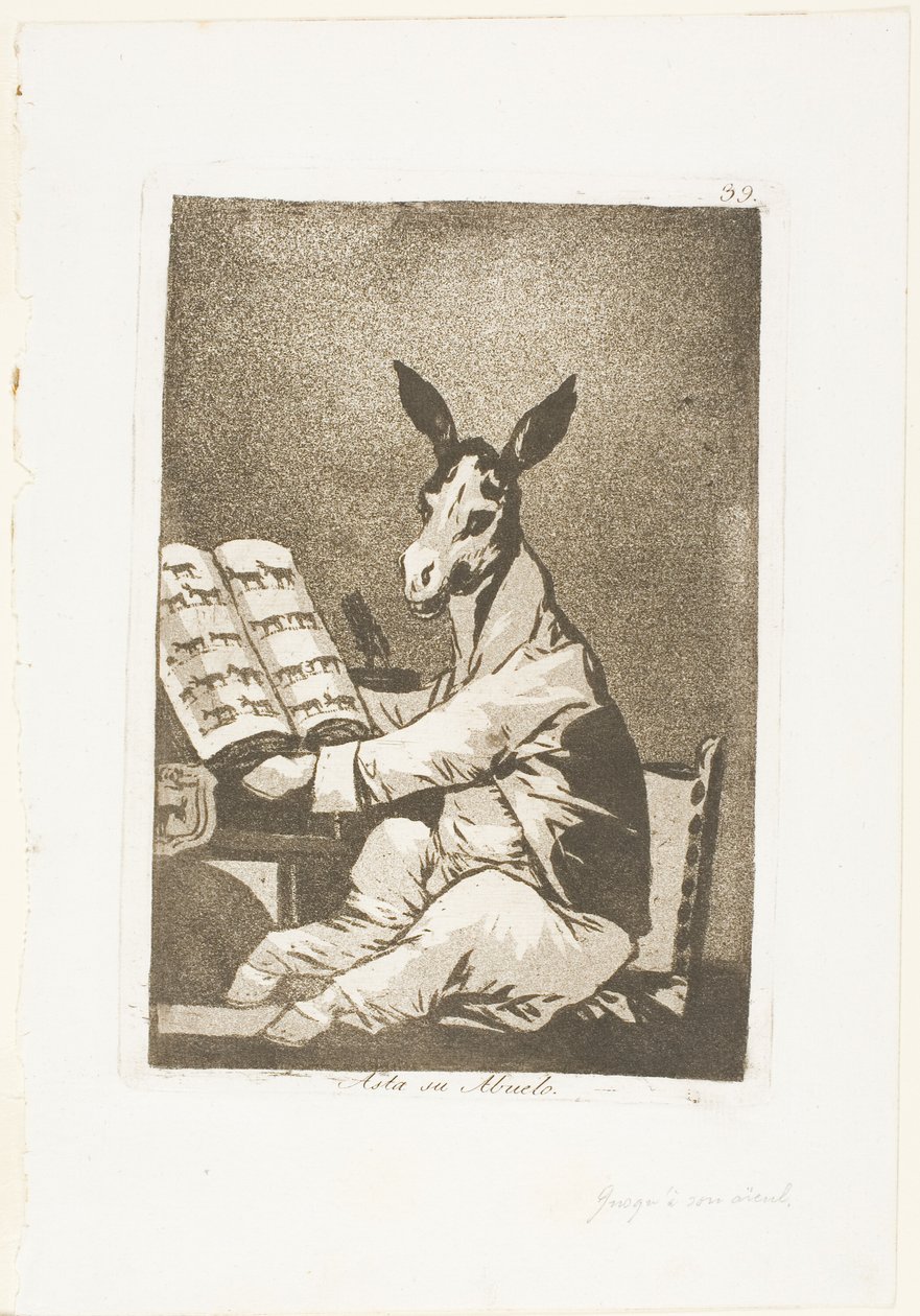 E assim era seu avô, placa 39 de Los Caprichos de Francisco Jose de Goya y Lucientes