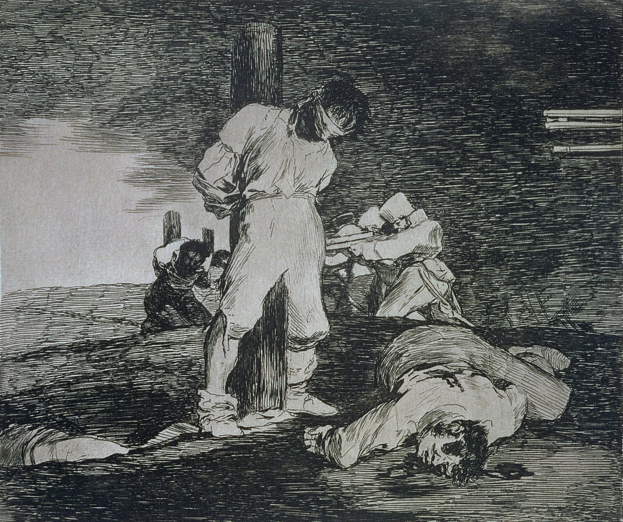 E não há ajuda para isso, placa 15 de "Os Desastres da Guerra". de Francisco Jose de Goya y Lucientes