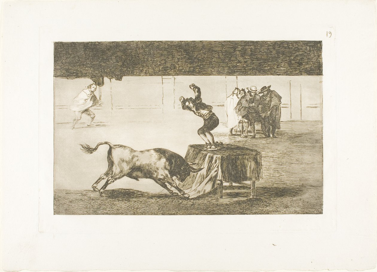 Outra loucura dele no mesmo ringue, placa 19 de The Art of Bullfighting de Francisco Jose de Goya y Lucientes