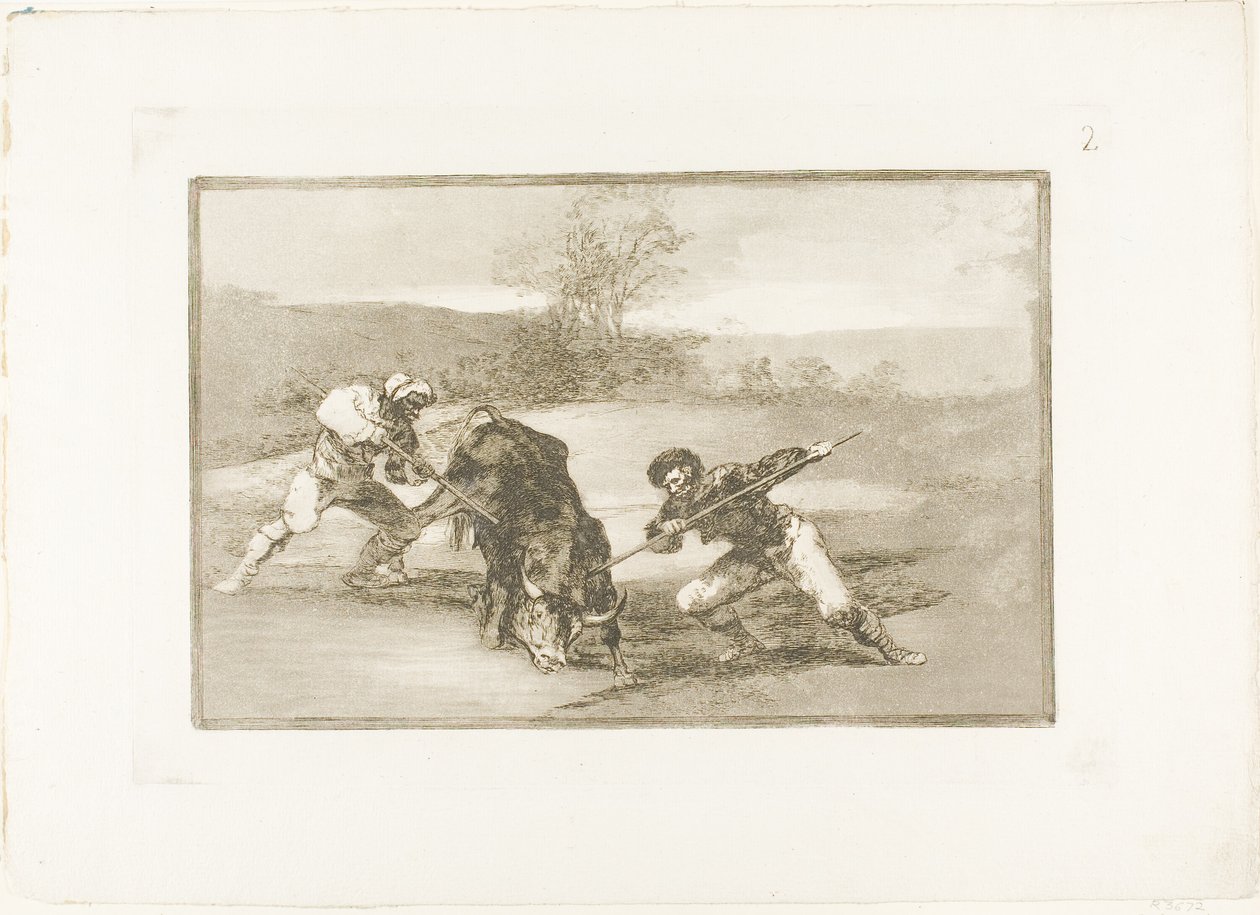 Outra maneira de caçar a pé, placa dois de The Art of Bullfighting de Francisco Jose de Goya y Lucientes