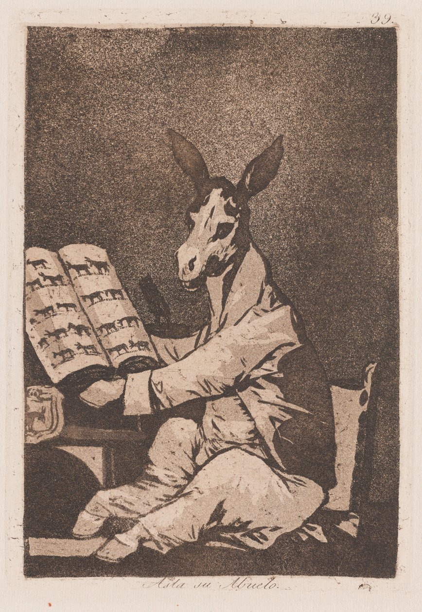 Como o seu avô, no final do 18º aniversário.
Século XIX (impressão) de Francisco de Goya