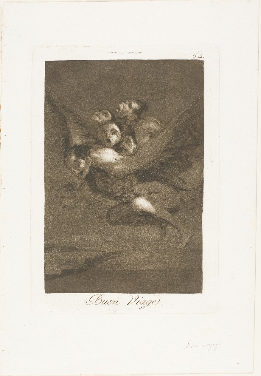 Boa viagem, placa 64 de Los Caprichos de Francisco Jose de Goya y Lucientes