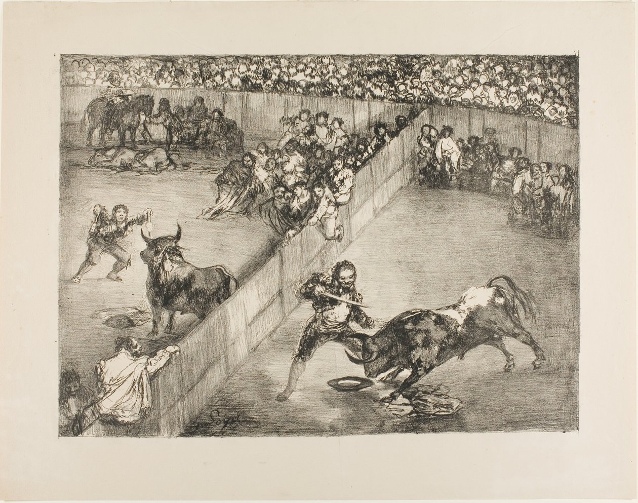 Tourada em um ringue dividido, de The Bulls of Bordeaux de Francisco Jose de Goya y Lucientes