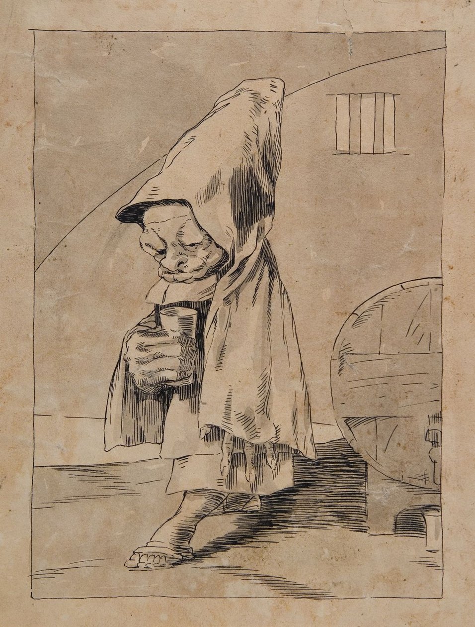 Caricatura de um monge de Francisco Jose de Goya y Lucientes