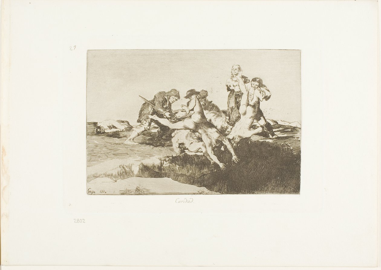 Charity, placa 27 de The Disasters of War de Francisco Jose de Goya y Lucientes