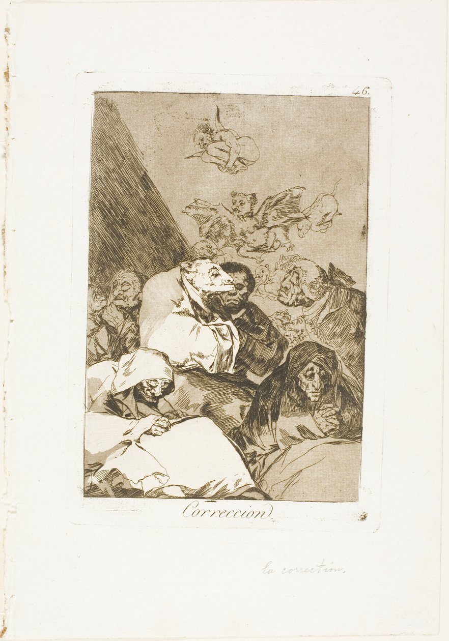 Correção, placa 46 de Los Caprichos de Francisco Jose de Goya y Lucientes
