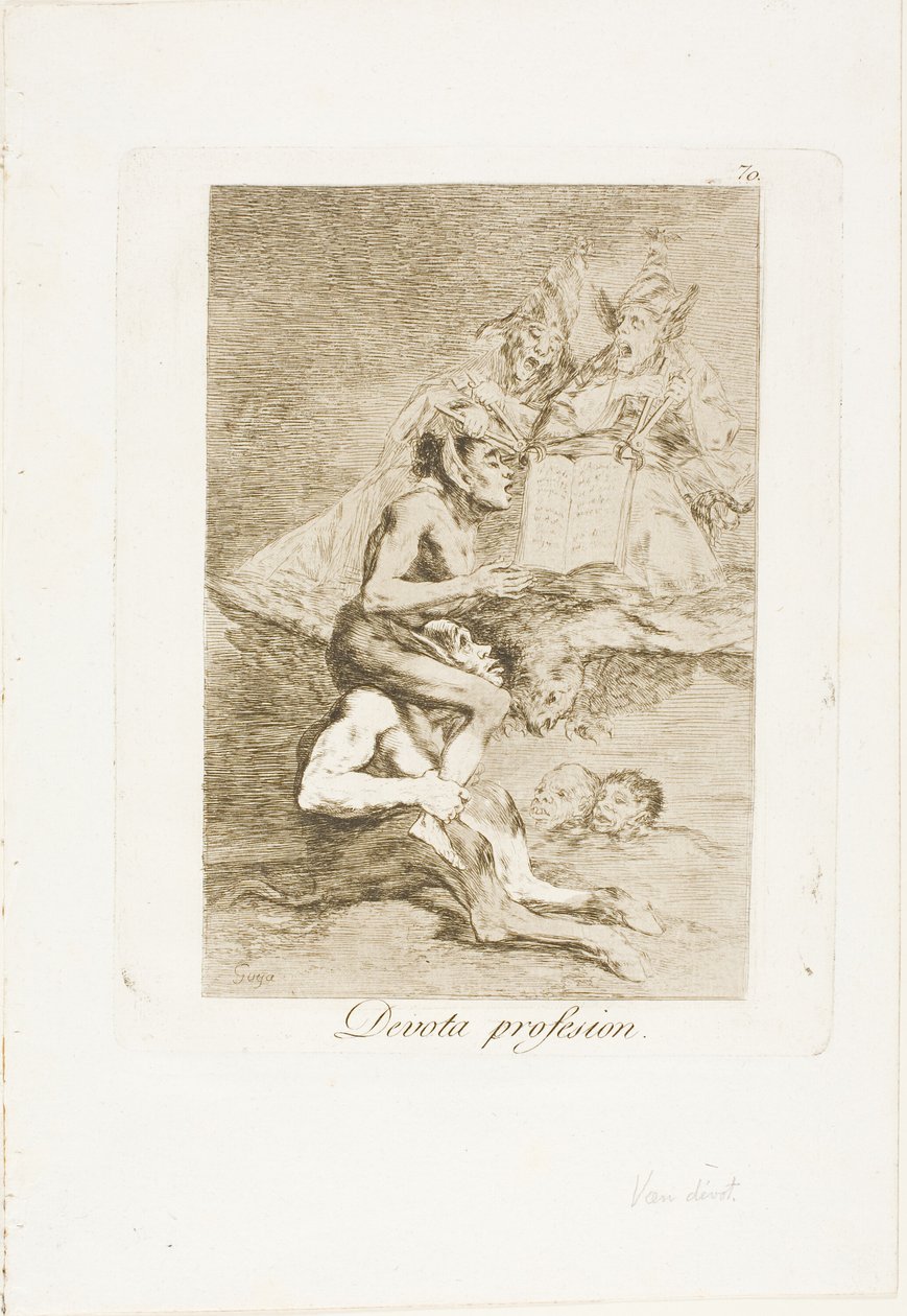 Profissão devota, placa 70 de Los Caprichos de Francisco Jose de Goya y Lucientes
