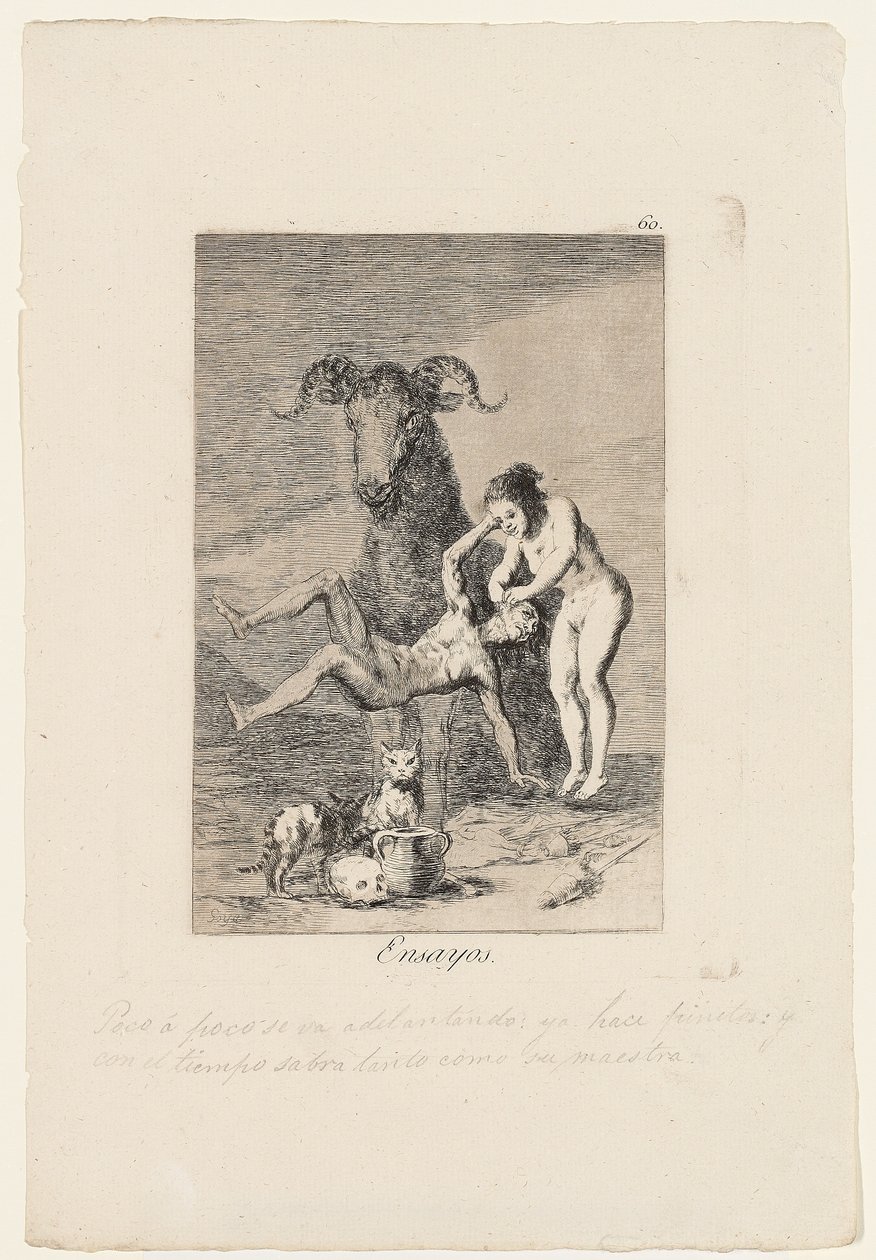 Ensaios, placa de "Los Caprichos", 1799 de Francisco de Goya