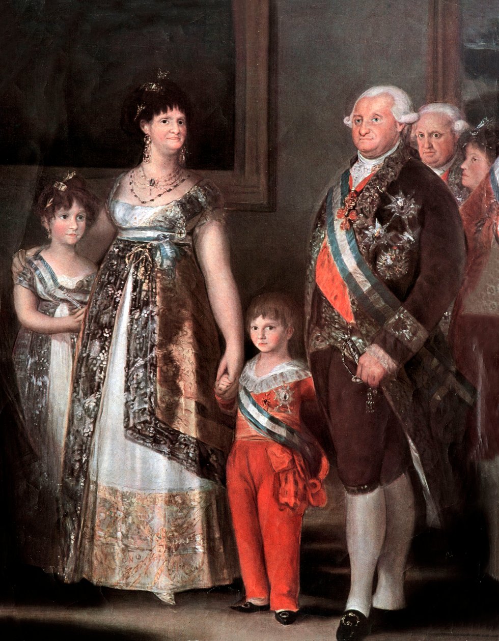 Família do rei espanhol Carlos IV, detalhe de Francisco Jose de Goya y Lucientes