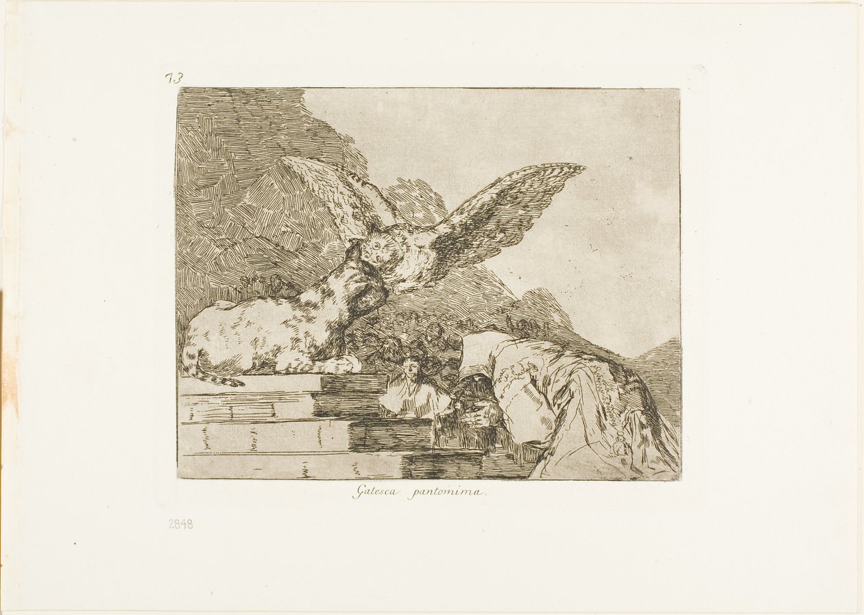 Pantomima felina, prato 73 de The Disasters of War de Francisco Jose de Goya y Lucientes
