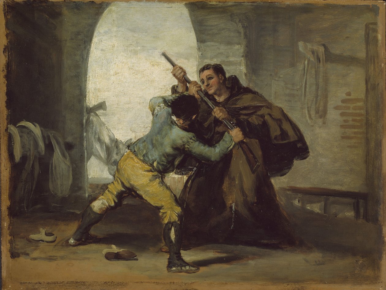 Frei Pedro tira a arma de El Maragato, c.1806 de Francisco de Goya
