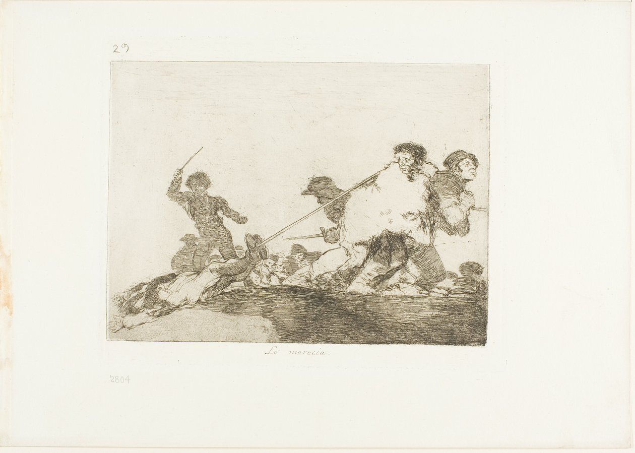 Ele mereceu, placa 29 de The Disasters of War de Francisco Jose de Goya y Lucientes