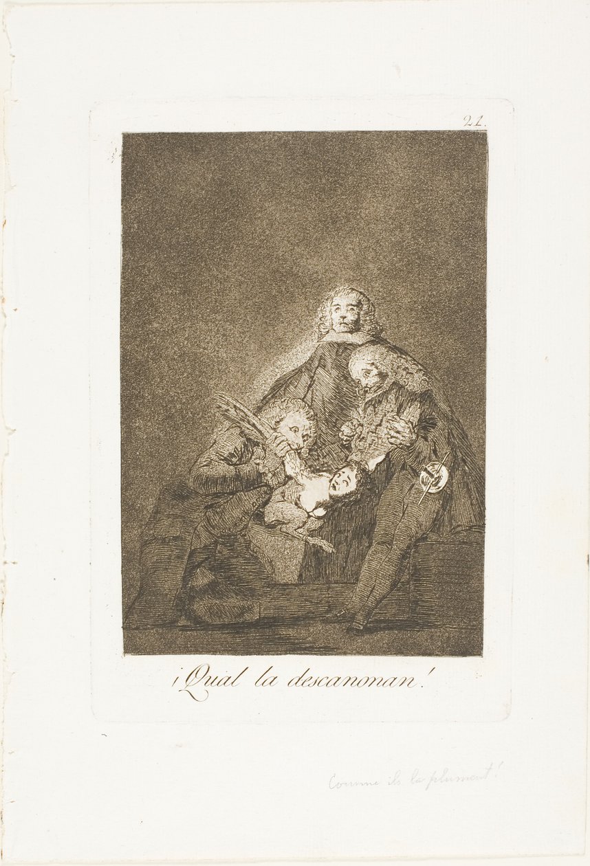 Como eles a arrancam, placa 21 de Los Caprichos de Francisco Jose de Goya y Lucientes