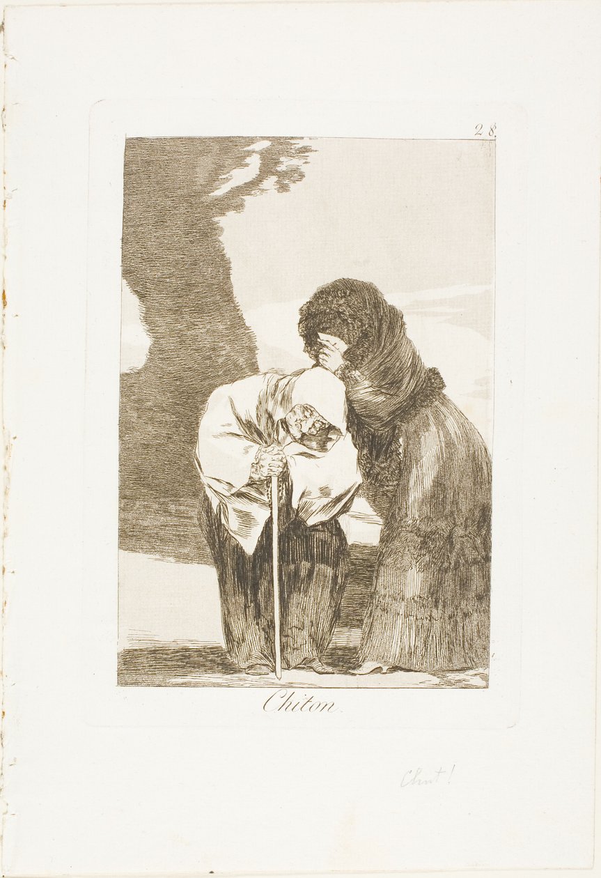 Silêncio, placa 28 de Los Caprichos de Francisco Jose de Goya y Lucientes