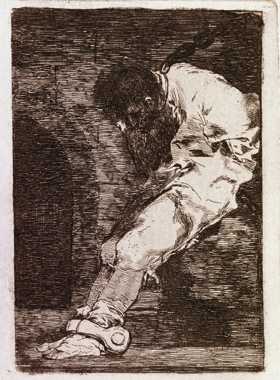 Se for um criminoso ele morre rapidamente (Aquatint, c.1810) de Francisco de Goya