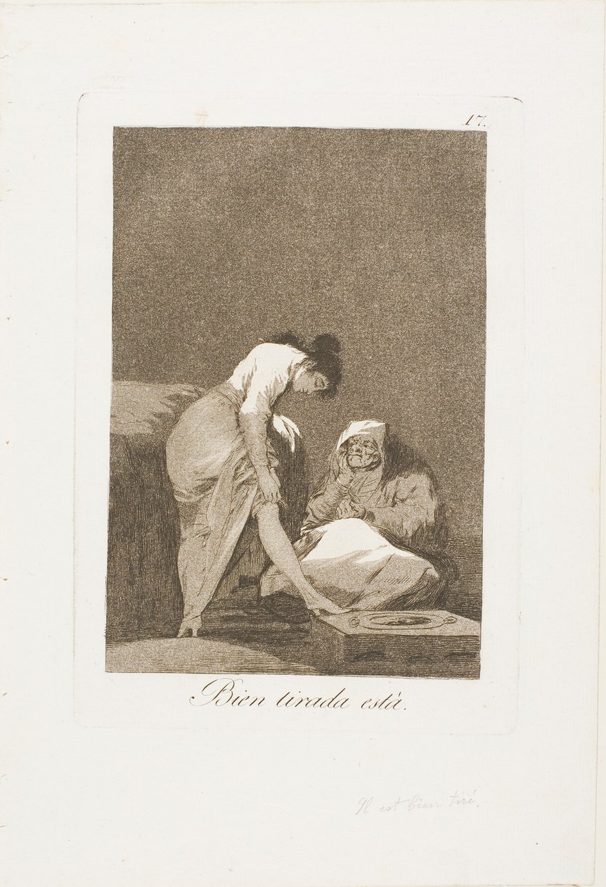 Está bem esticado, placa 17 de Los Caprichos de Francisco Jose de Goya y Lucientes