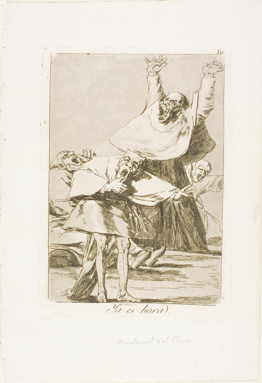 É hora, placa 80 de Los Caprichos de Francisco Jose de Goya y Lucientes